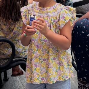 Mini Boden Woven Smocked Top